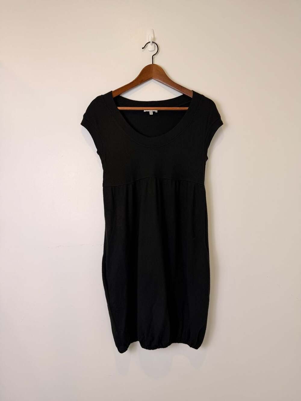 Vince Short Sleeve Bubble Hem Sweater Dress Brown Small